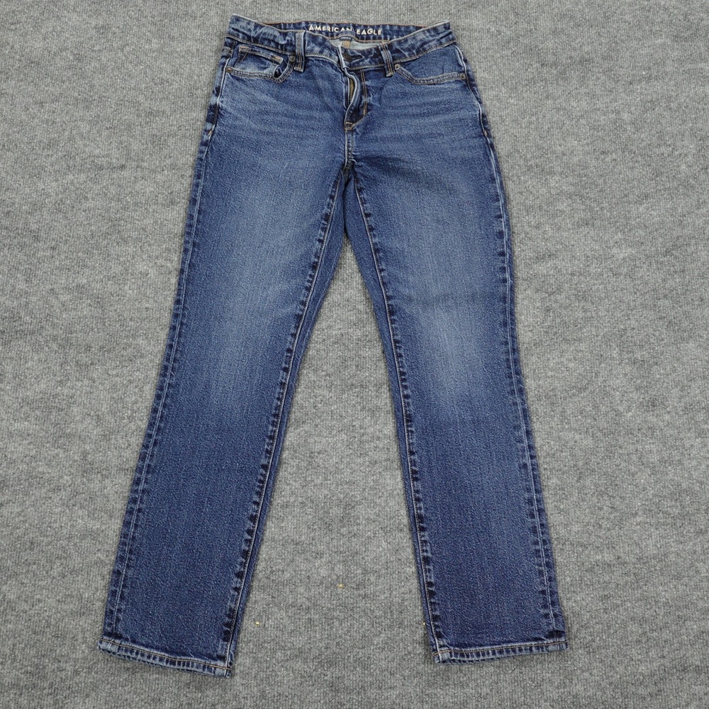 American Eagle Jeans Womens 2 Short Blue Skinny Stretch Medium Wash Mid Rise